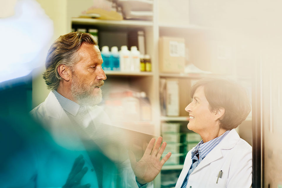 two doctors having a conversation