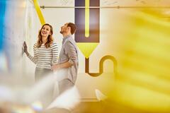 two people talking_yellow filter