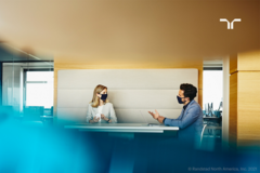 two people talking