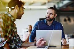 two people having a meeting