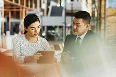 two people having a meeting