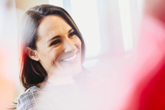 woman smiling