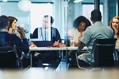 group of people in a meeting