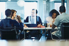 group of people in a meeting