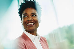 woman smiling