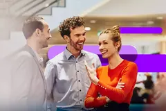 two colleagues talking in the office