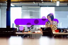 woman smiling at work