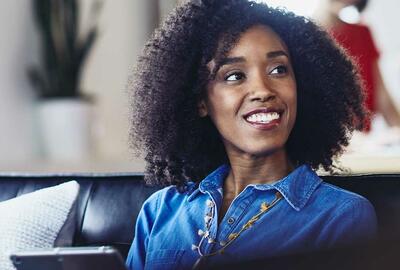 woman smiling