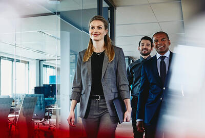 Women walking on the office