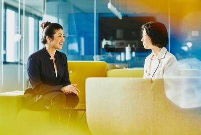 two women in a meeting