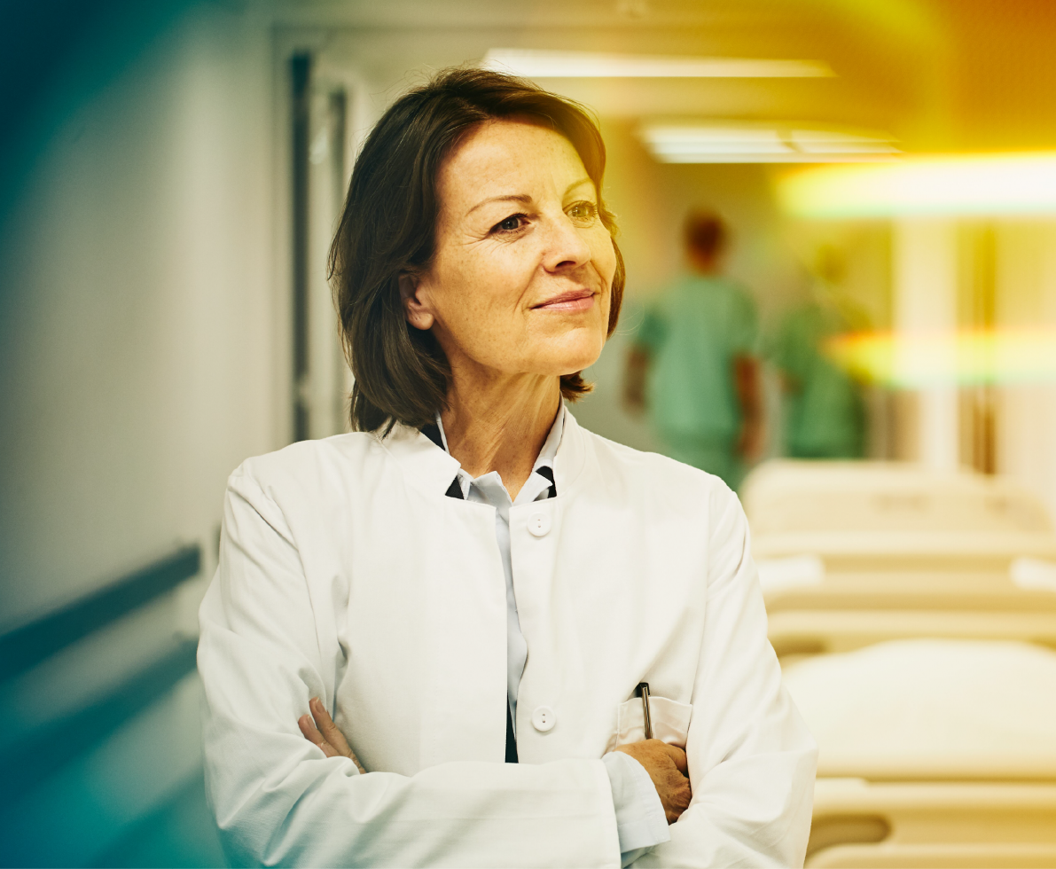 Woman in hospital