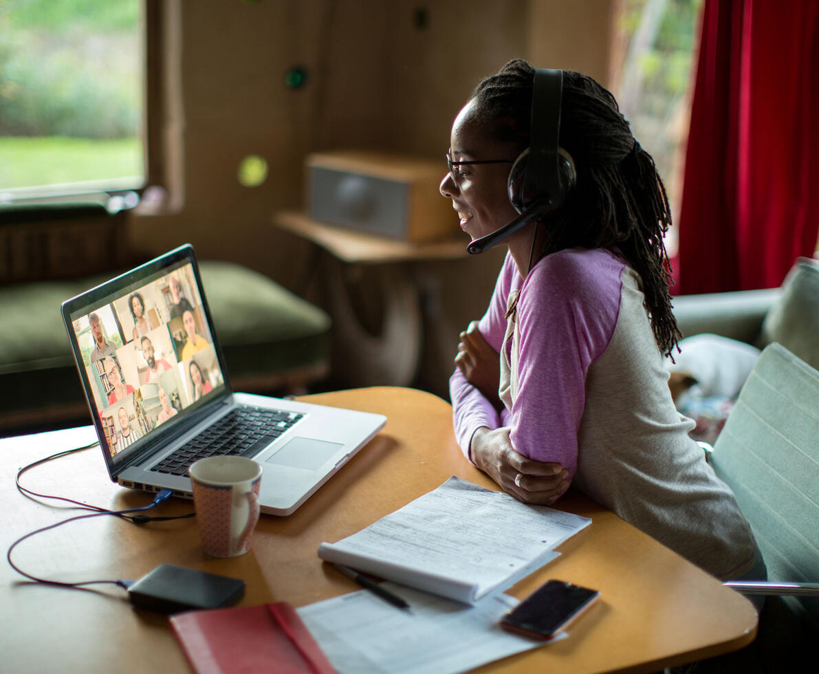 participating in a virtual meeting