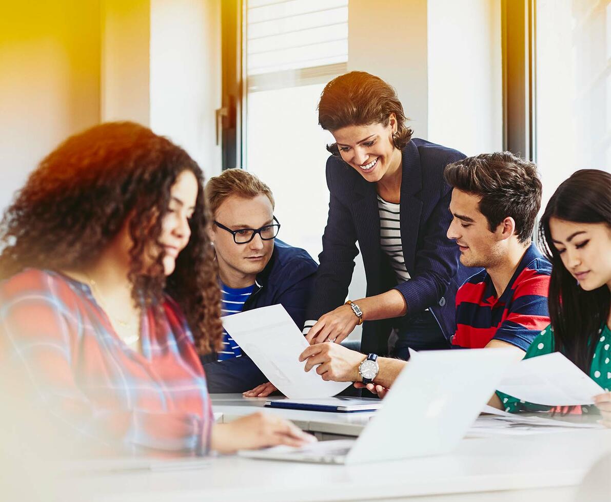 group of students in class