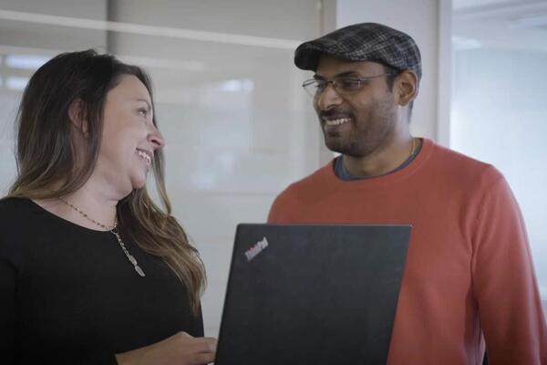 two people having a chat