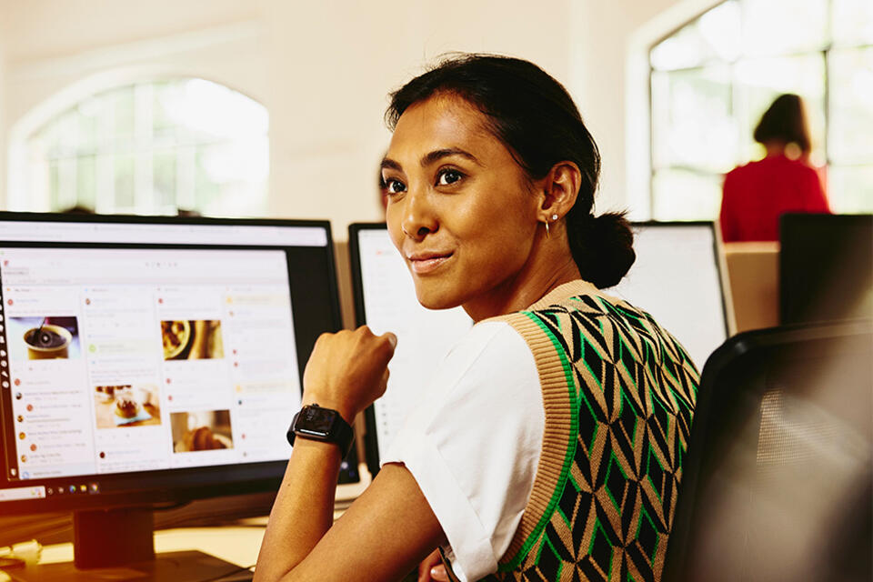 Woman working on PC