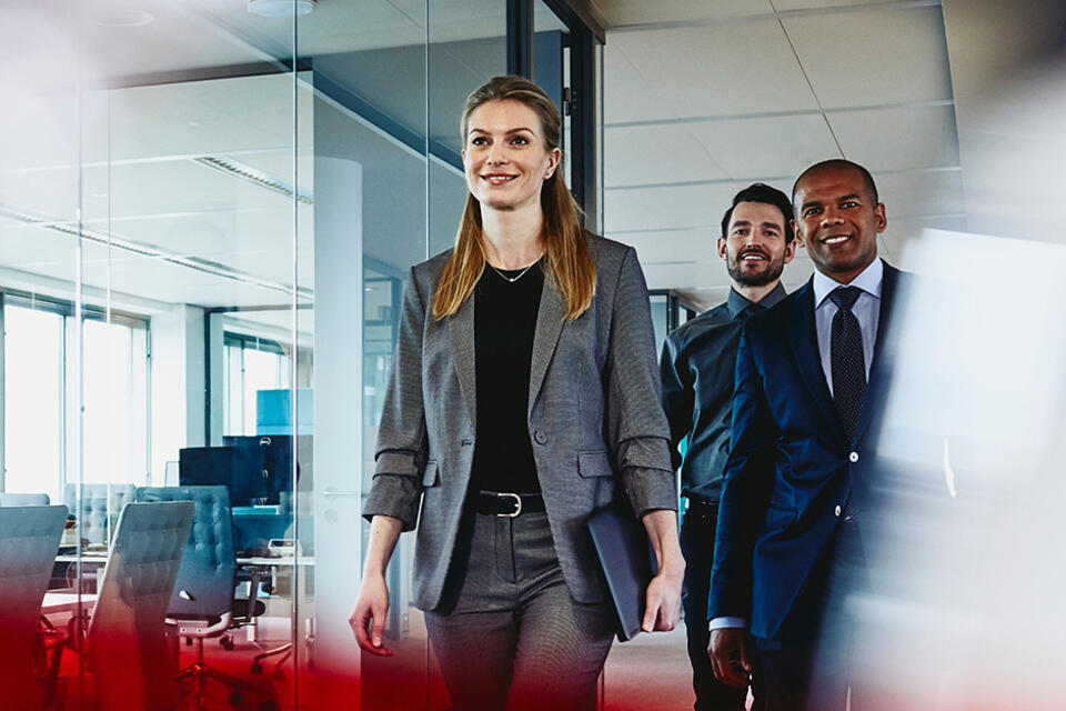 Women walking on the office